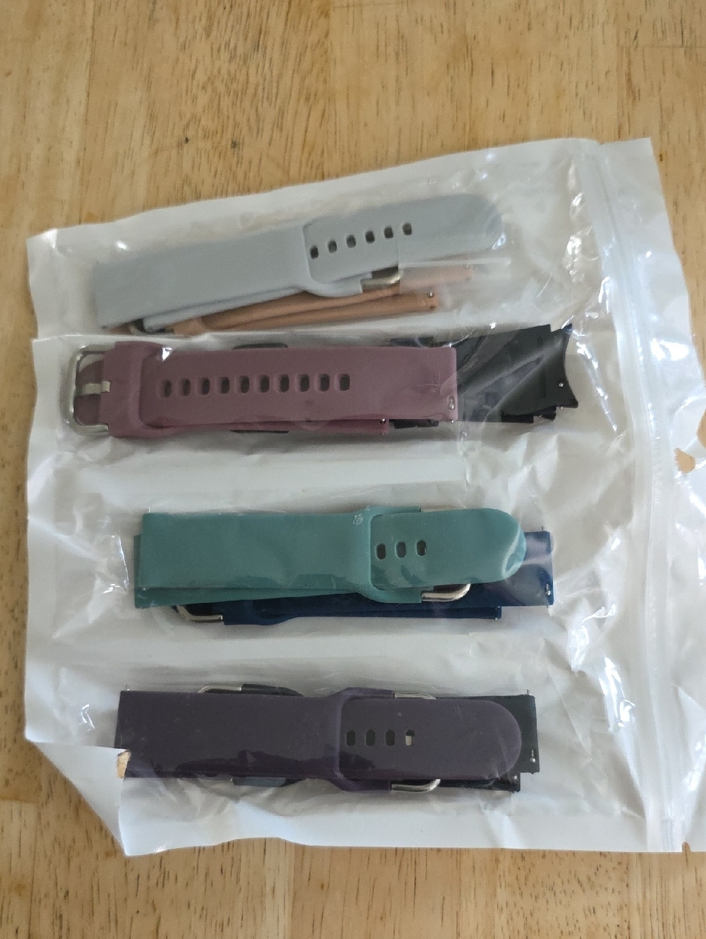 Replacement Silicone Watch Bands - Multicolor Pack (Gray, Mauve, Teal, Purple)